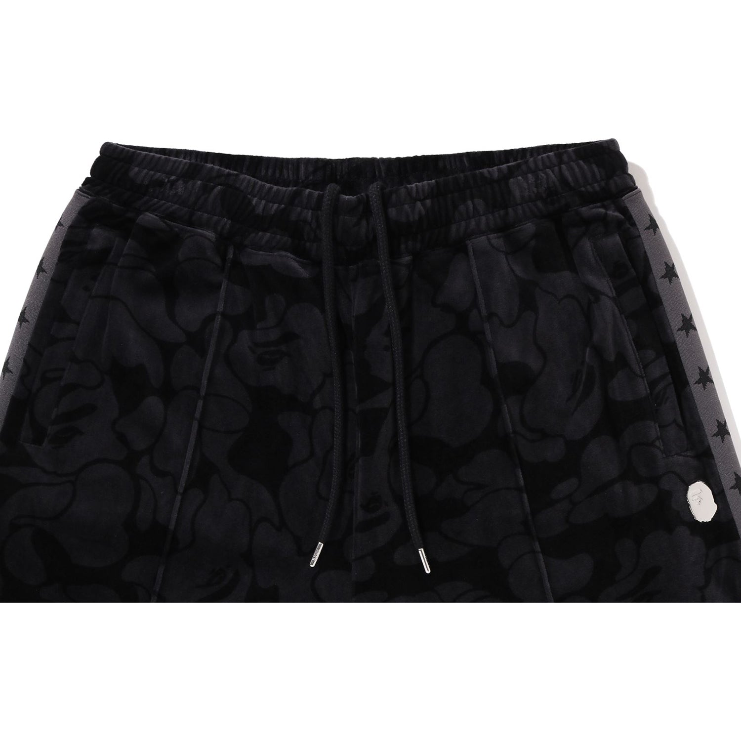 SOLID CAMO VELOUR METAL ONE POINT RELAXED FIT TRACK PANTS MENS – Image 5