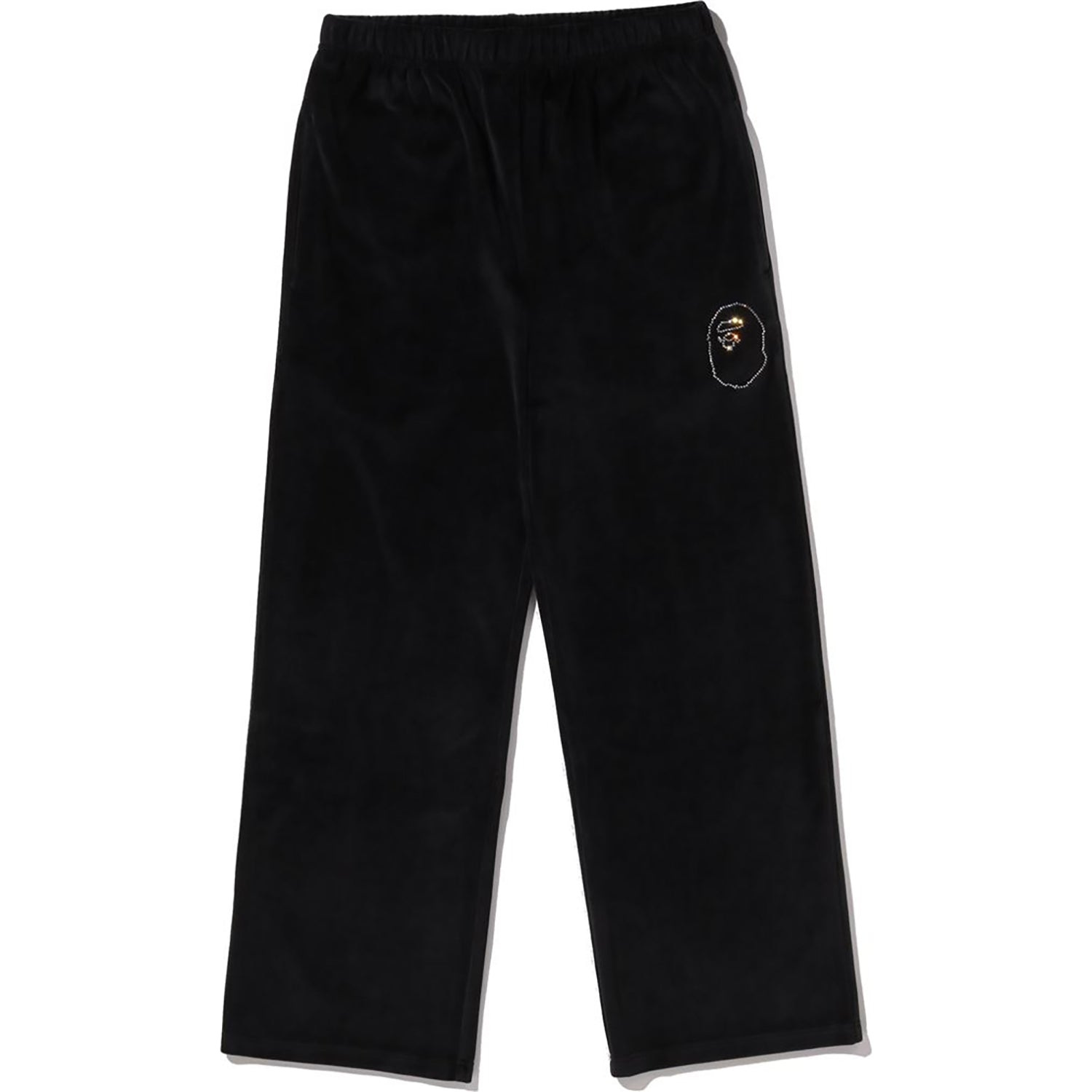 CRYSTAL STONE APE HEAD VELOUR WIDE PANTS LADIES – Image 1