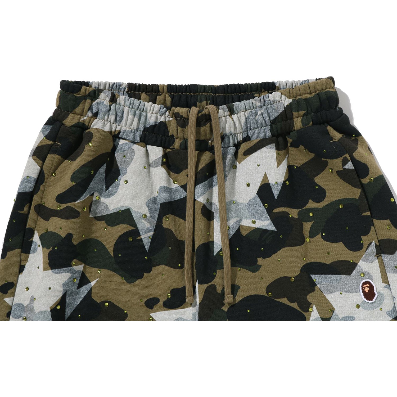 STA OVER PRINT 1ST CAMO CRYSTAL STONE SWEAT PANTS LADIES – Image 3