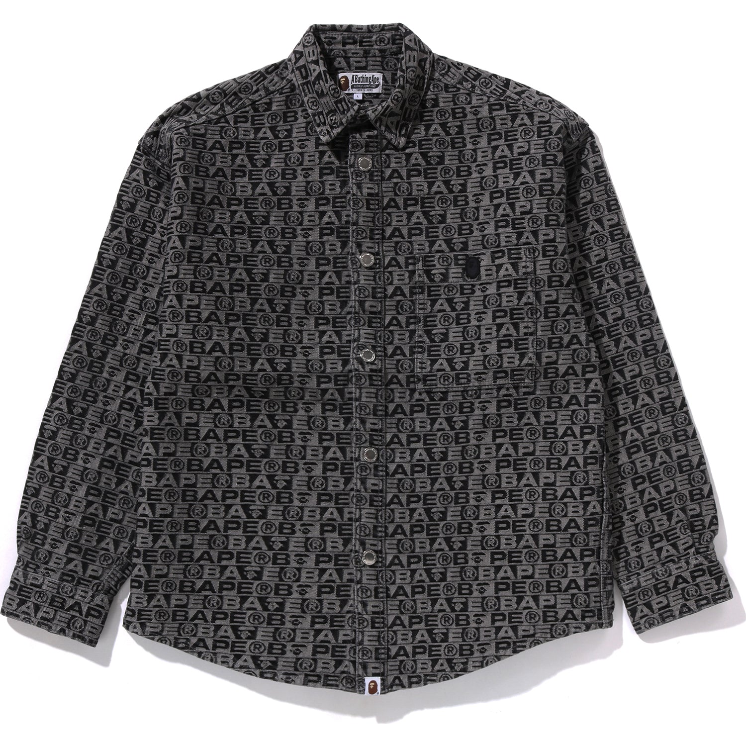 LUX SPORT PATTERN JACQUARD 10OZ DENIM SHIRTS MENS – Image 1