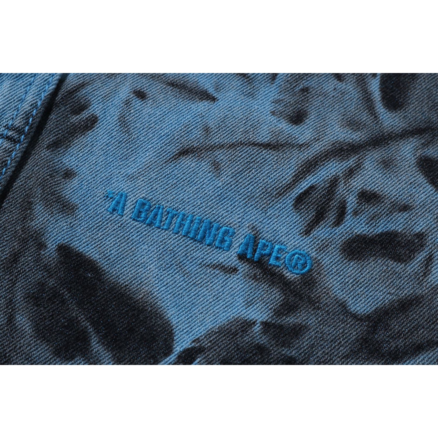 DESTROYED BLEACH BATHING APE LOGO LS SHIRT MENS – Image 3