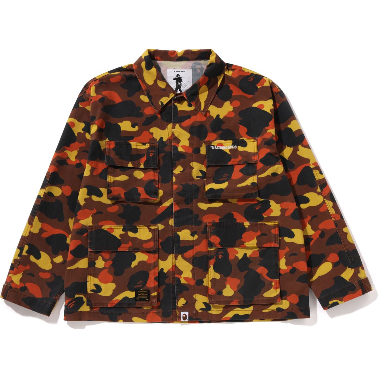 1ST CAMO HEAVY WASHED MULTI POCKET CARGO LS SHIRT MENS – Image 1