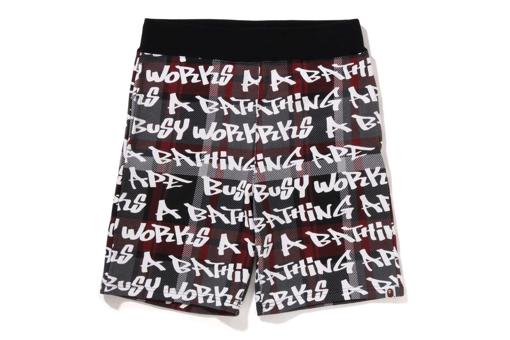 BAPE GRAFFITI CHECK SWEAT SHORTS MENS – Image 1