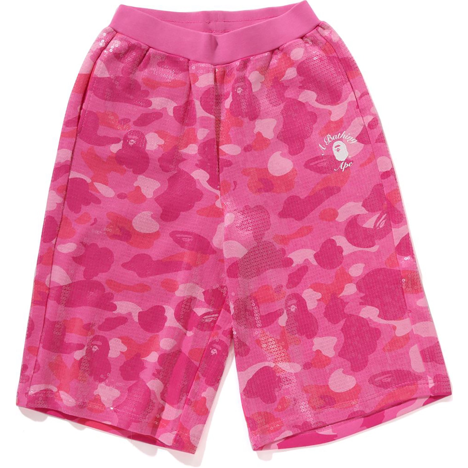 COLOR CAMO APE HEAD SEQUIN SWEAT SHORTS LADIES – Image 1