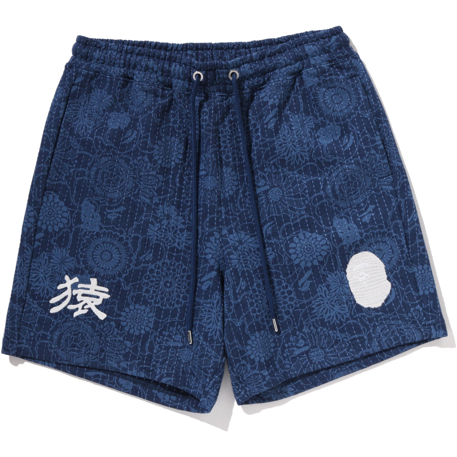JAPANESE INDIGO ART CAMO RELAXED FIT SWEAT SHORTS MENS – Image 1