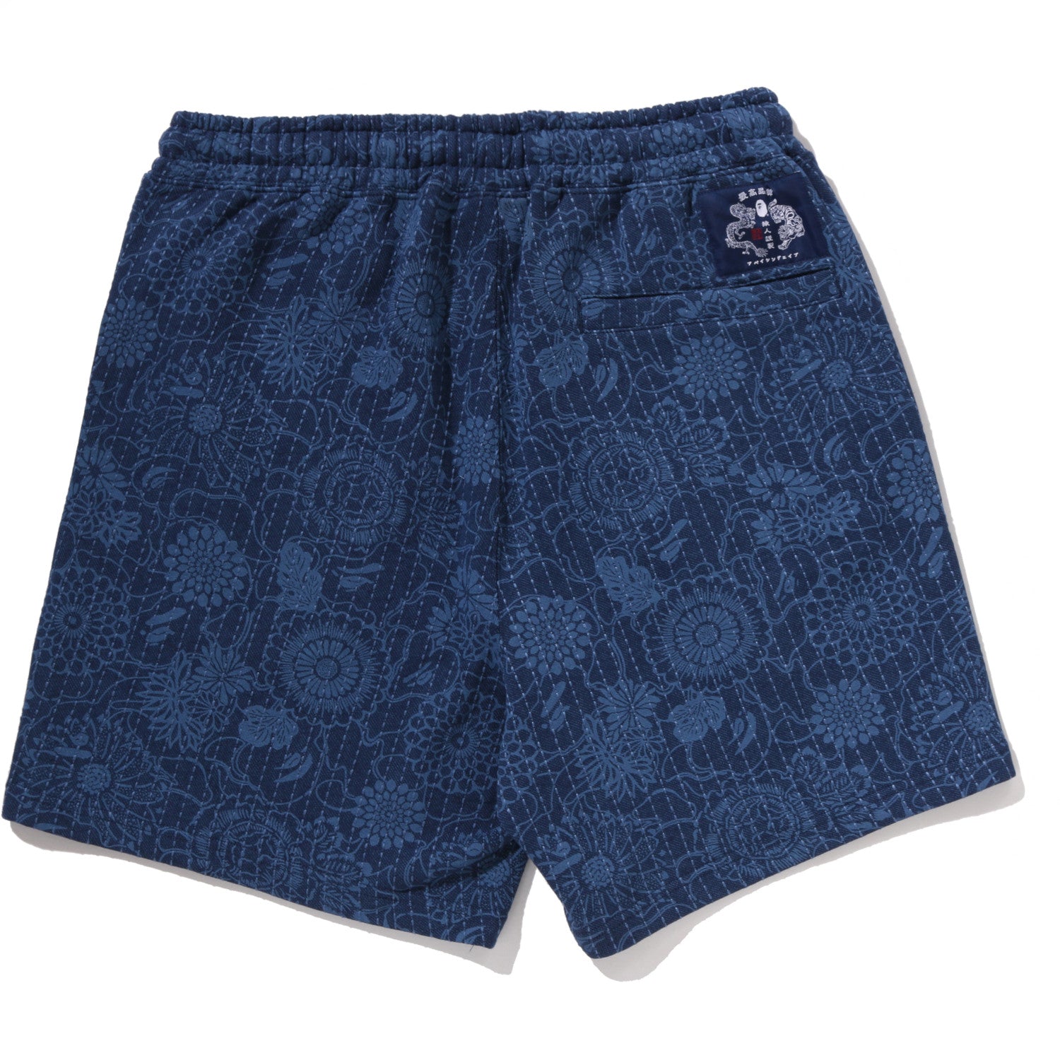JAPANESE INDIGO ART CAMO RELAXED FIT SWEAT SHORTS MENS – Image 2