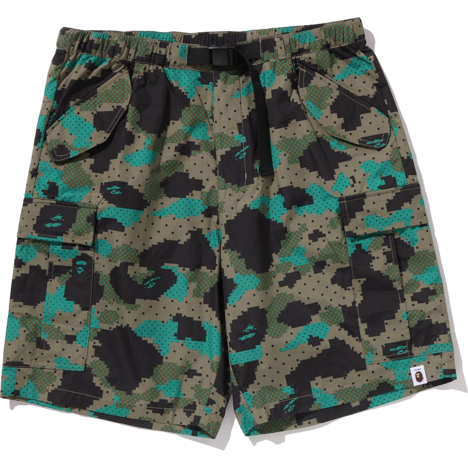 BAPE BY KAZUKI KURAISHI CAMO BELTED 3 LAYER CARGO SHORTS MENS – Image 1