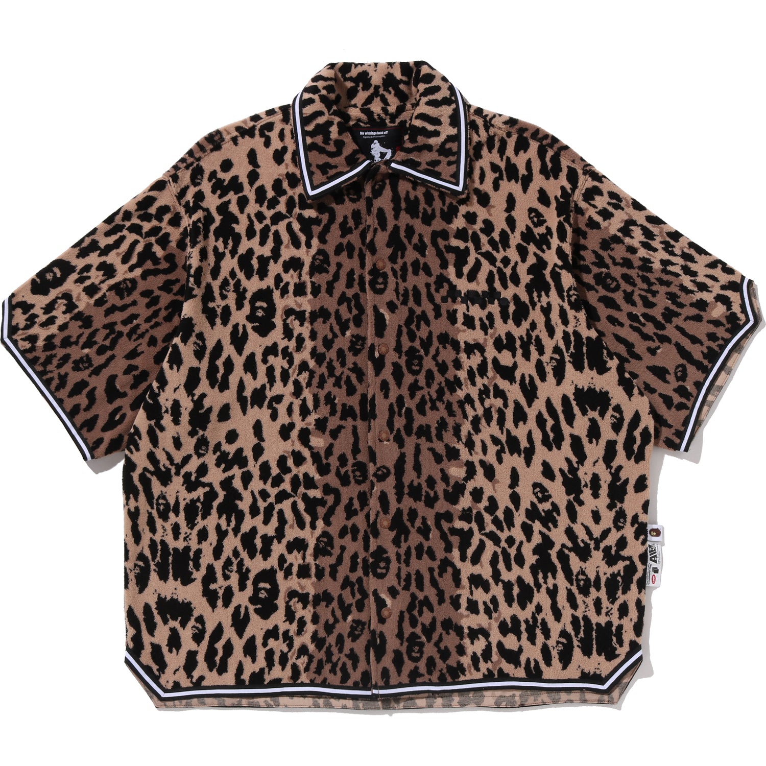 BAPE BY KAZUKI KURAISHI LEOPARD JACQUARD SS SHIRT MENS – Image 1