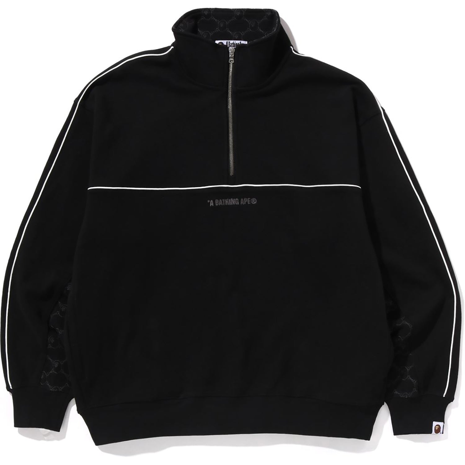 COLLEGE MONOGRAM LOGO HALF ZIP RELAX FIT CREWNECK SWEATSHIRT MENS – Image 1