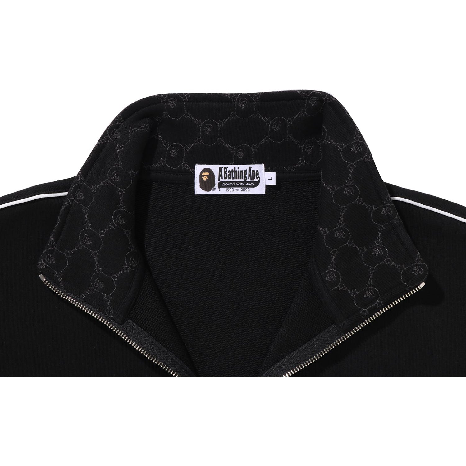 COLLEGE MONOGRAM LOGO HALF ZIP RELAX FIT CREWNECK SWEATSHIRT MENS – Image 4