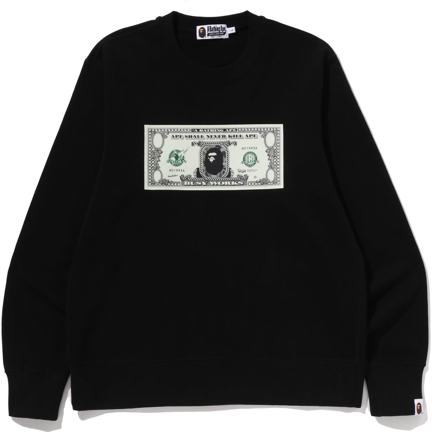 BANKNOTE RELAXED FIT CREWNECK SWEATSHIRT MENS – Image 1