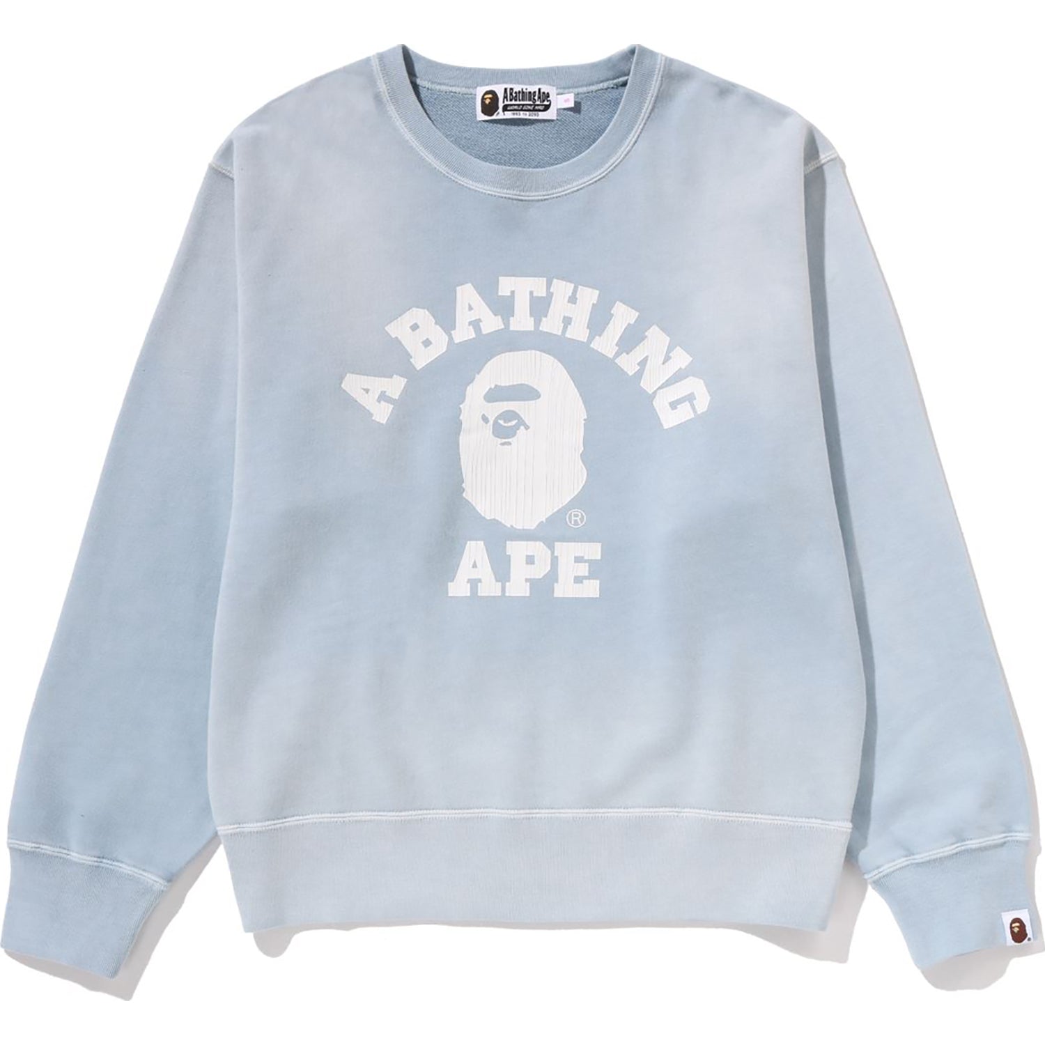 VINTAGE WASHED COLLEGE CREWNECK SWEATSHIRT LADIES – Image 1