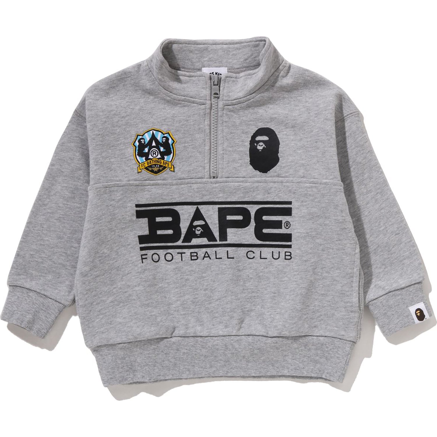 BAPE EMBROIDERY PATCH RELAXED FIT HALF ZIP SWEATSHIRT KIDS – Image 1