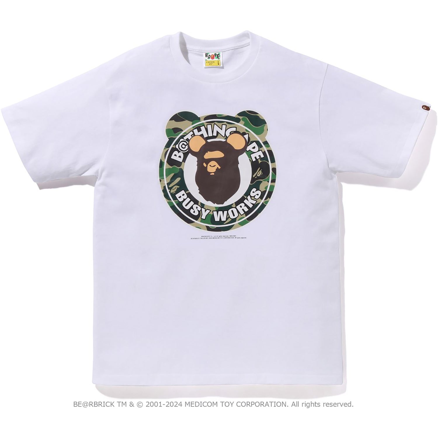 BAPE X MEDICOM TOY - ABC CAMO BE@R MILO ON BAPE TEE MENS – Image 1