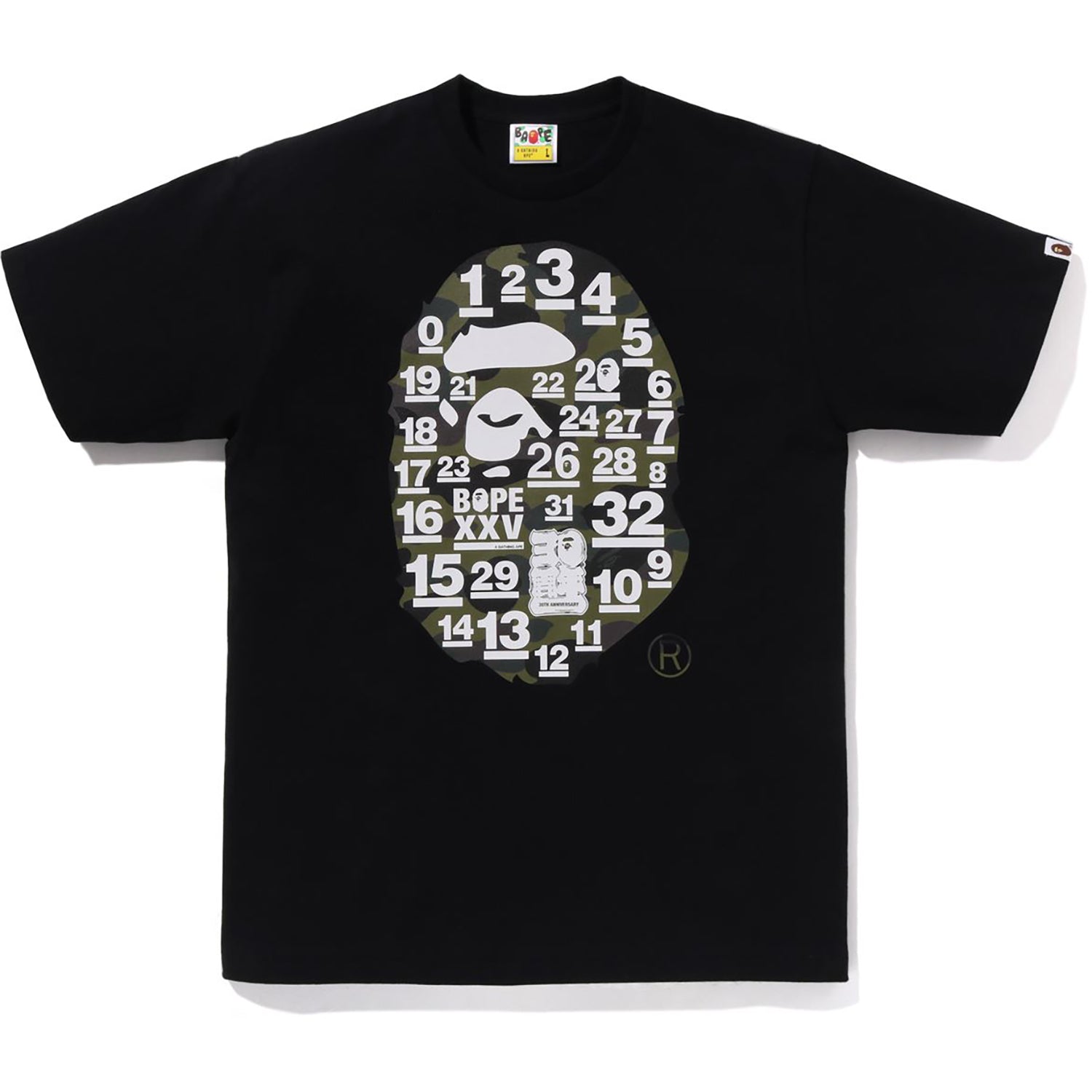 A BATHING APE 32ND ANNIV. 1ST CAMO BIG APE HEAD TEE MENS – Image 1