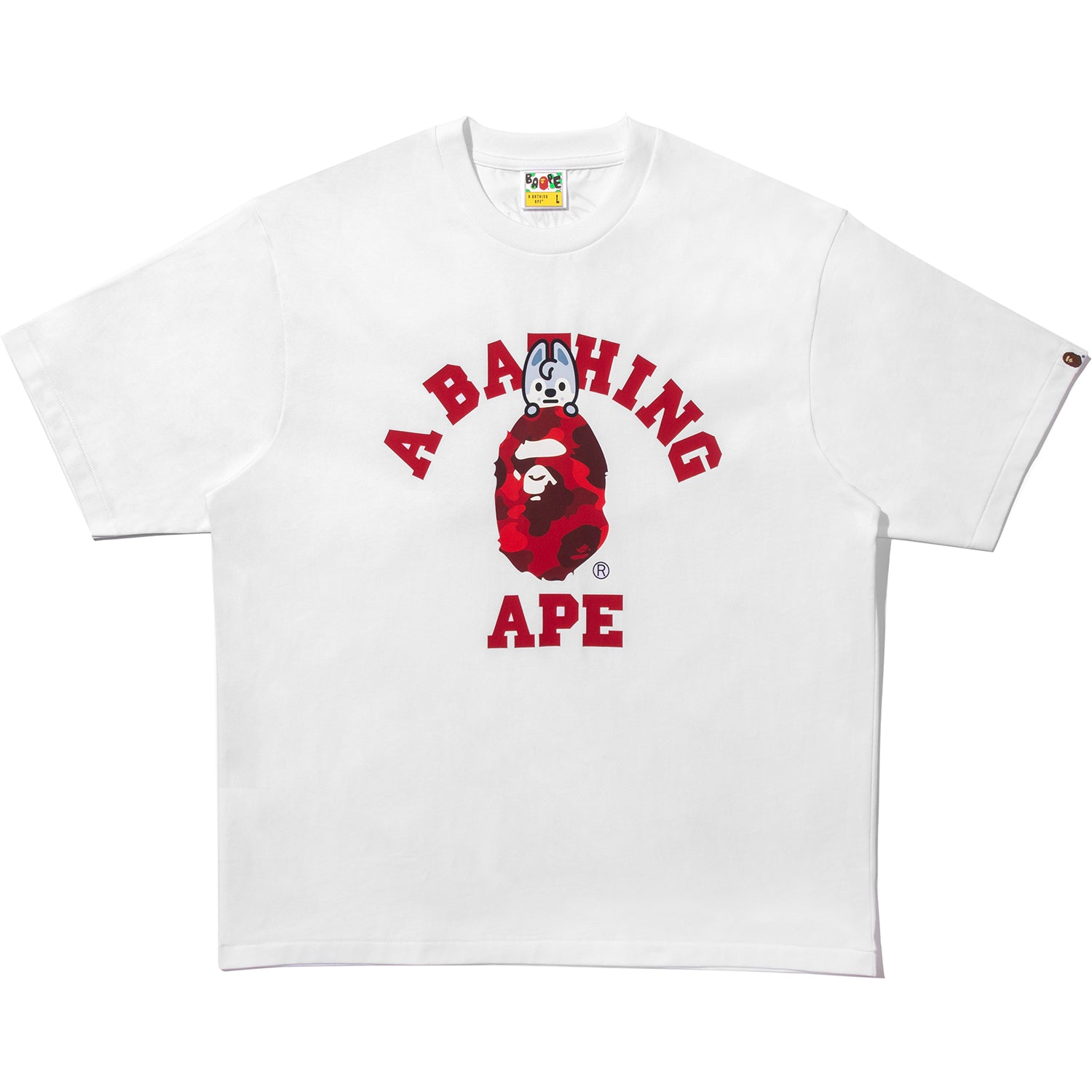 BAPE X STRAY KIDS WOLF CHAN COLLEGE TEE MENS – Image 1