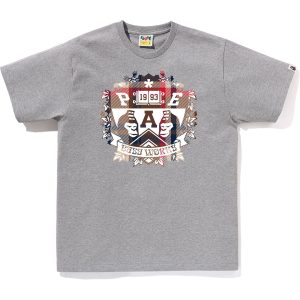 BAPE CHECK UNIVERSITY EMBLEM TEE MENS