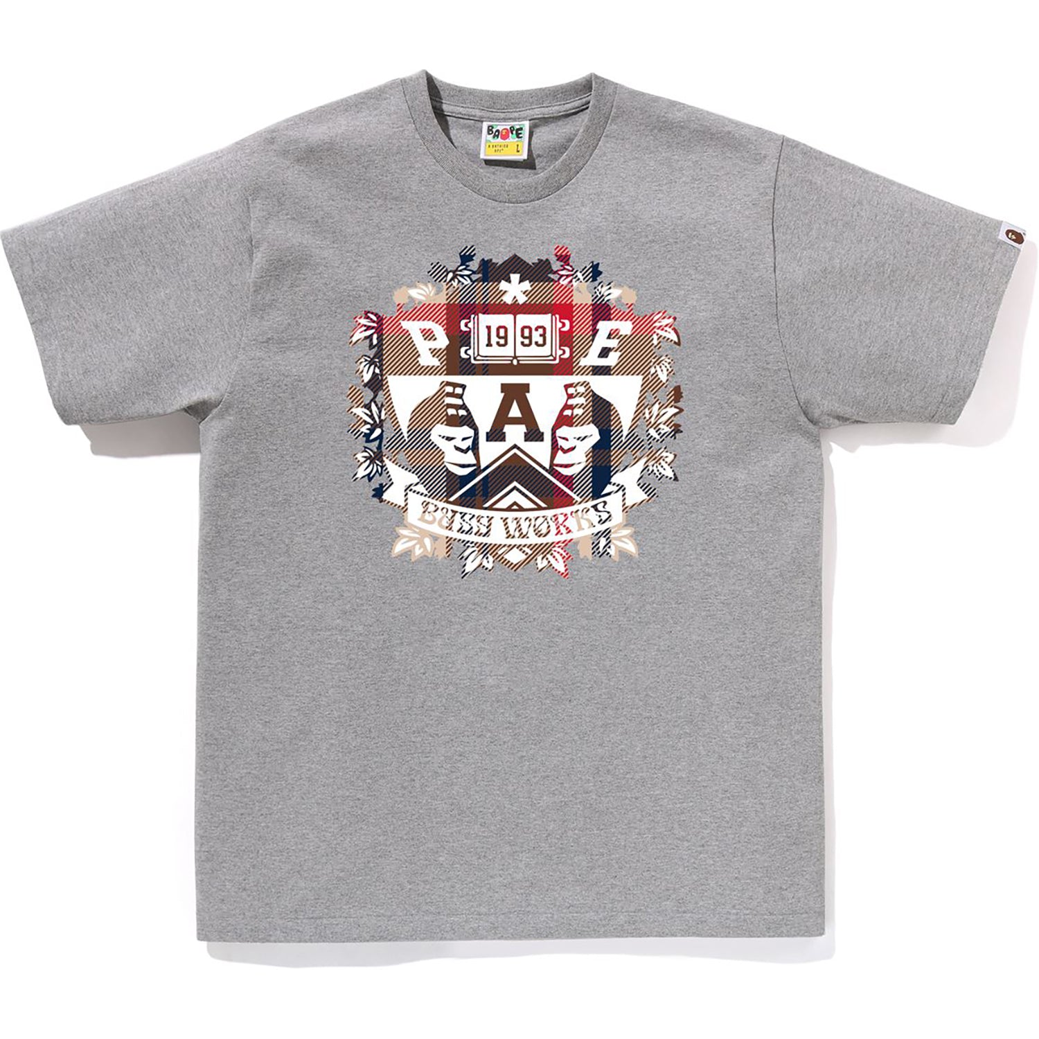 BAPE CHECK UNIVERSITY EMBLEM TEE MENS – Image 1