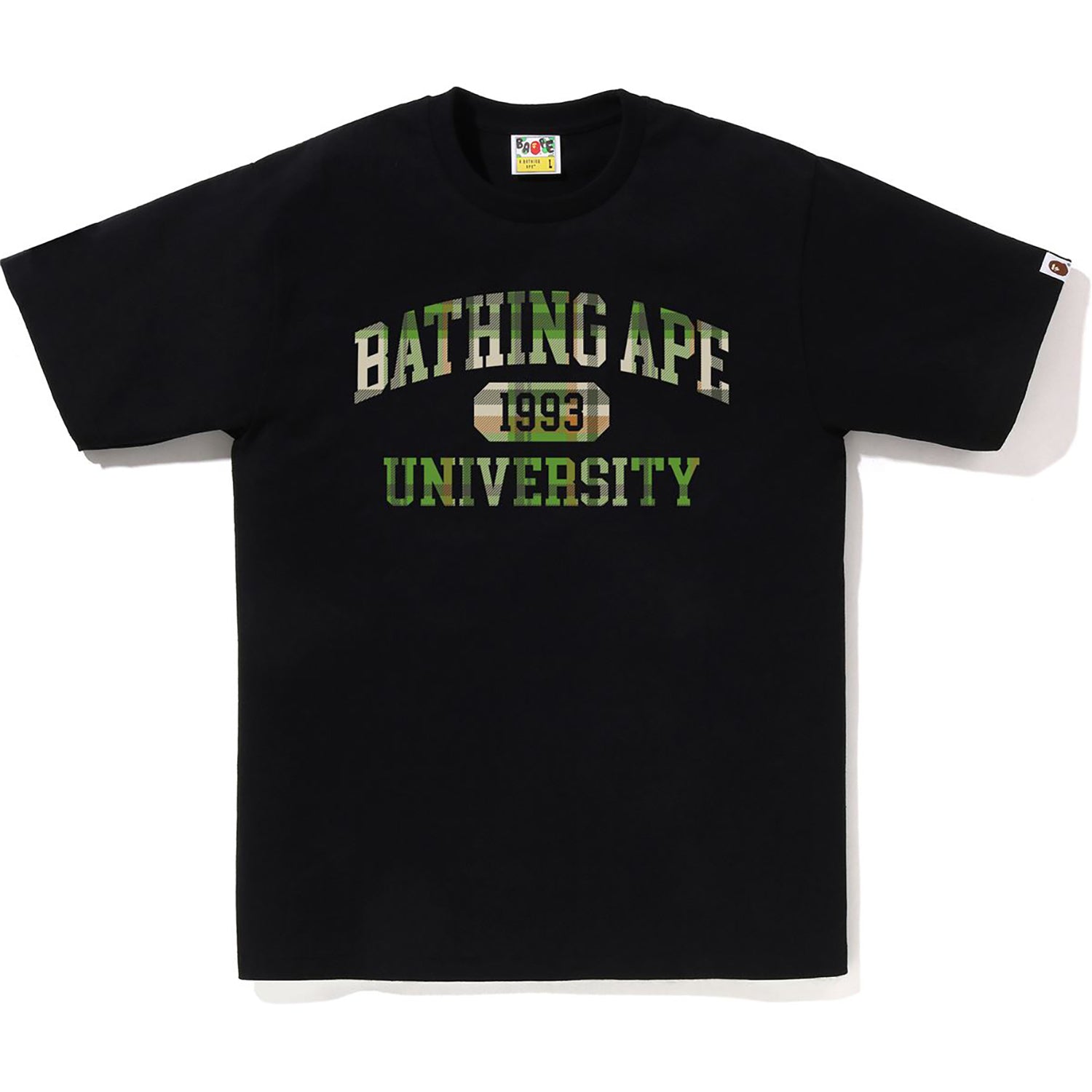 BAPE CHECK UNIVERSITY COLLEGE LOGO TEE MENS – Image 1