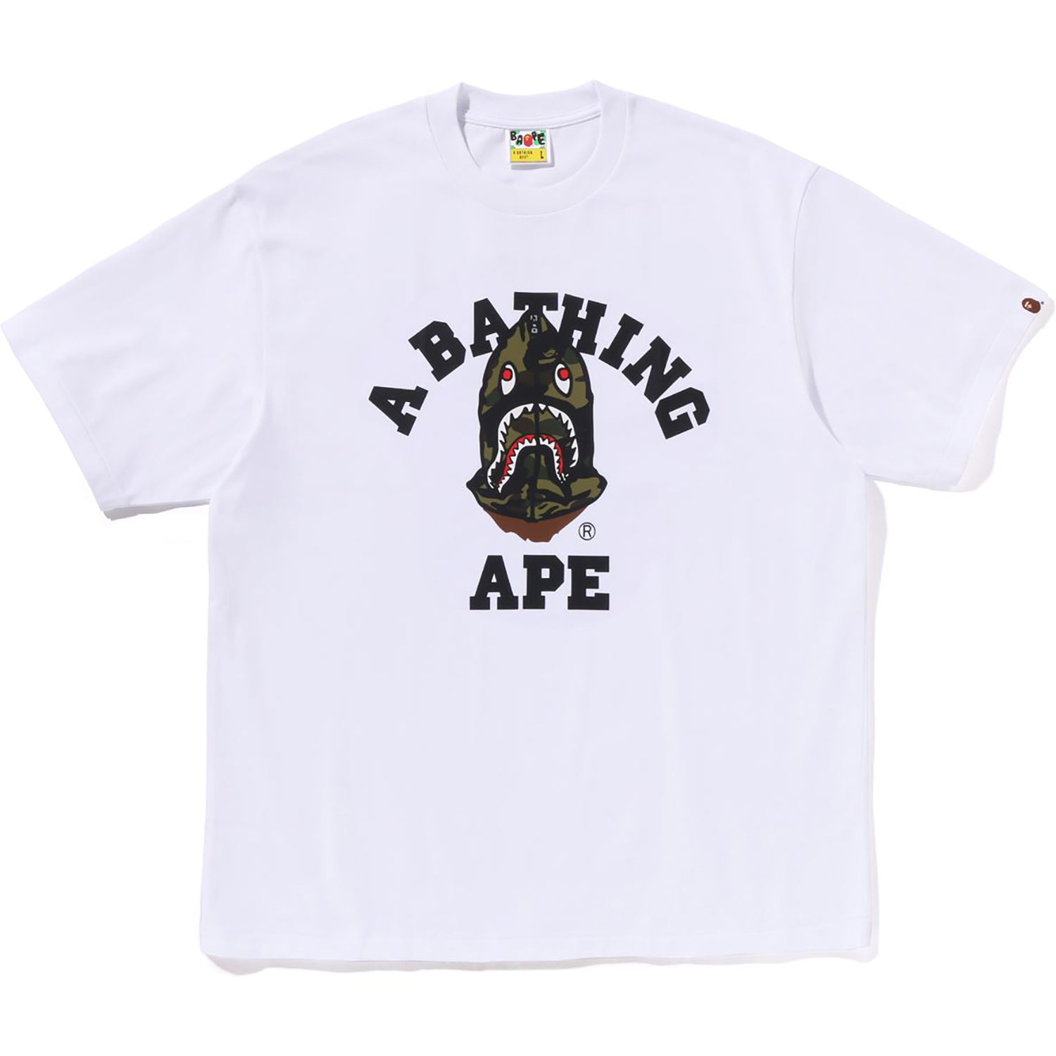 1ST CAMO SHARK SEIJIN COLLEGE RELAXED FIT TEE MENS – Image 1