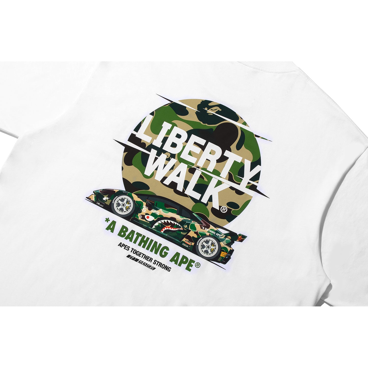 BAPE X LIBERTY WALK ABC CAMO LOGO RELAXED FIT TEE MENS – Image 4