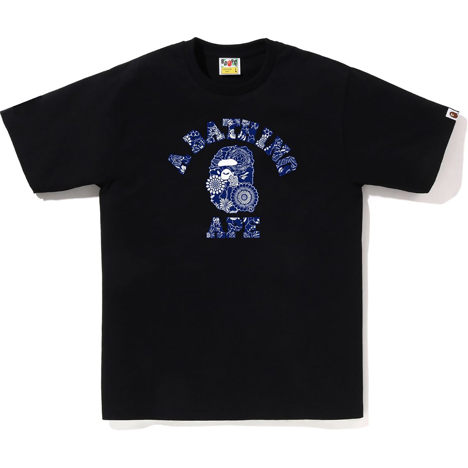 JAPANESE INDIGO ART CAMO COLLEGE TEE MENS – Image 1