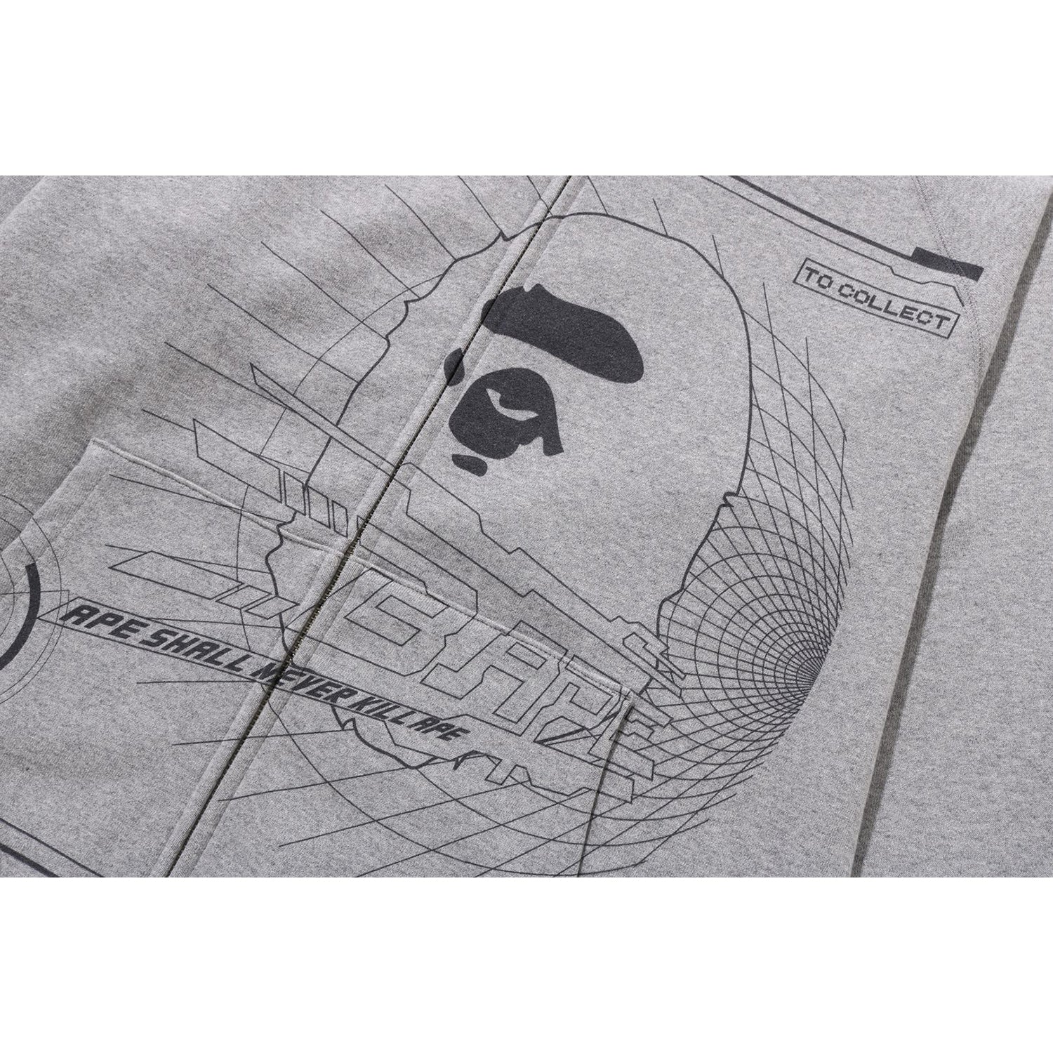 BAPE OVERPRINTED FULL ZIP HOODIE MENS – Image 2