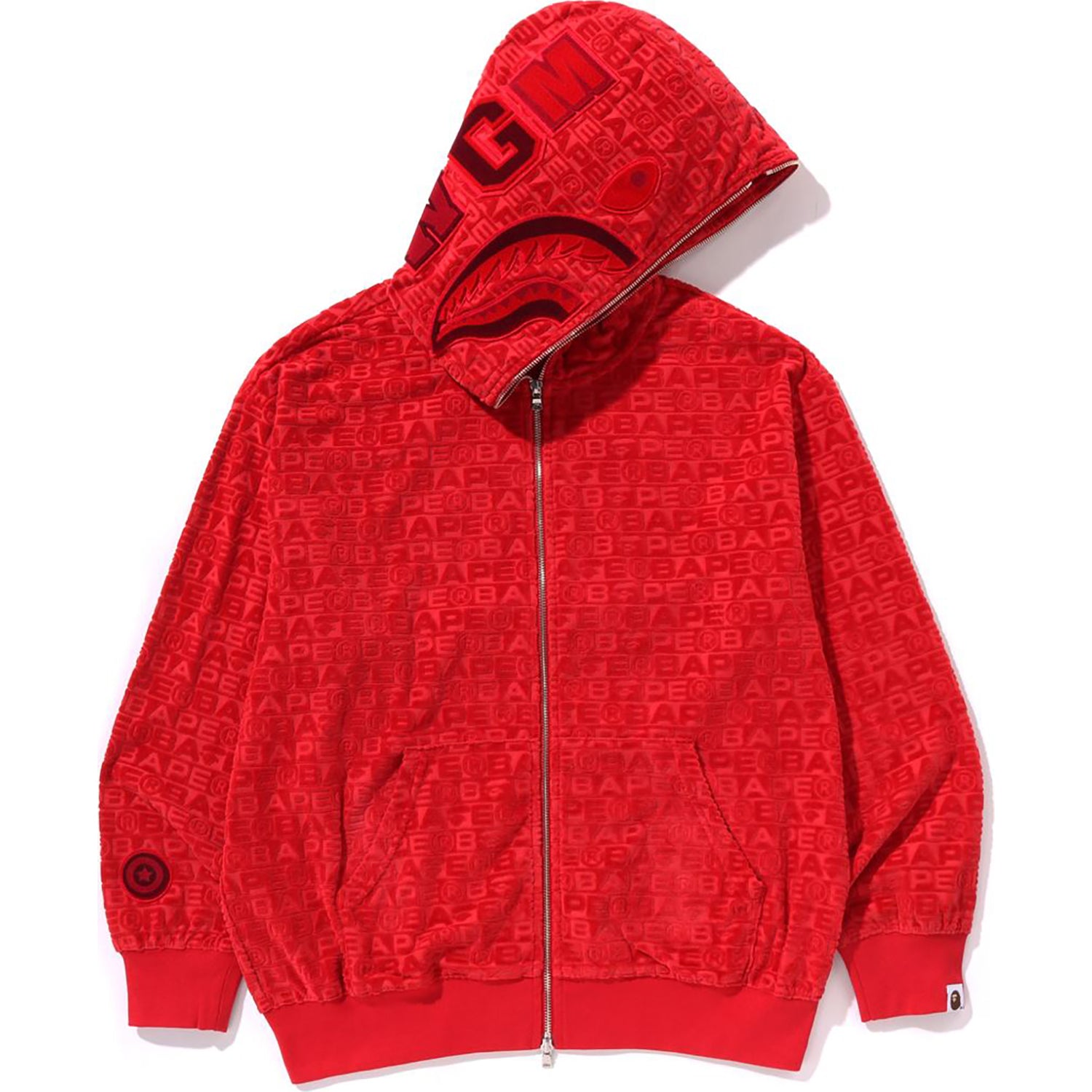 LUX SPORT PATTERN SHARK RELAXED FIT FULL ZIP HOODIE MENS – Image 1