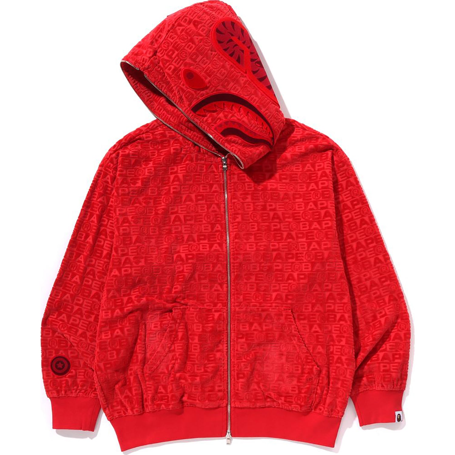 LUX SPORT PATTERN SHARK RELAXED FIT FULL ZIP HOODIE MENS – Image 2