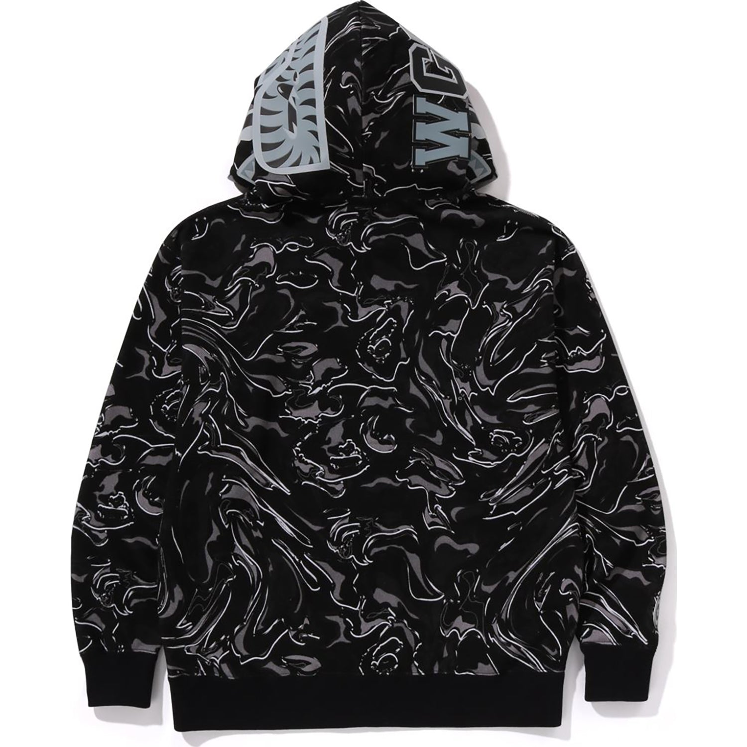 MARBLING CAMO SHARK RELAXED FIT FULL ZIP HOODIE MENS – Image 4