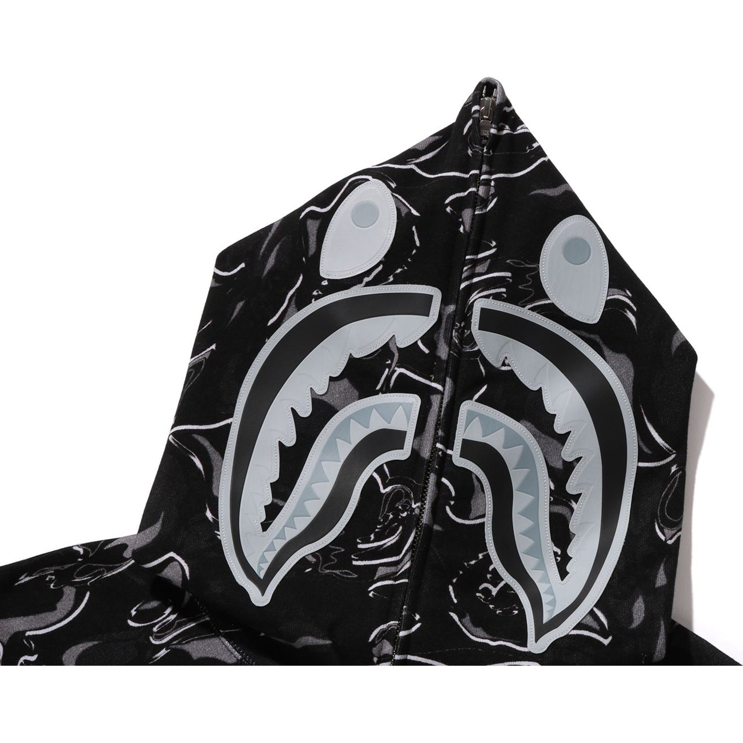 MARBLING CAMO SHARK RELAXED FIT FULL ZIP HOODIE MENS – Image 5