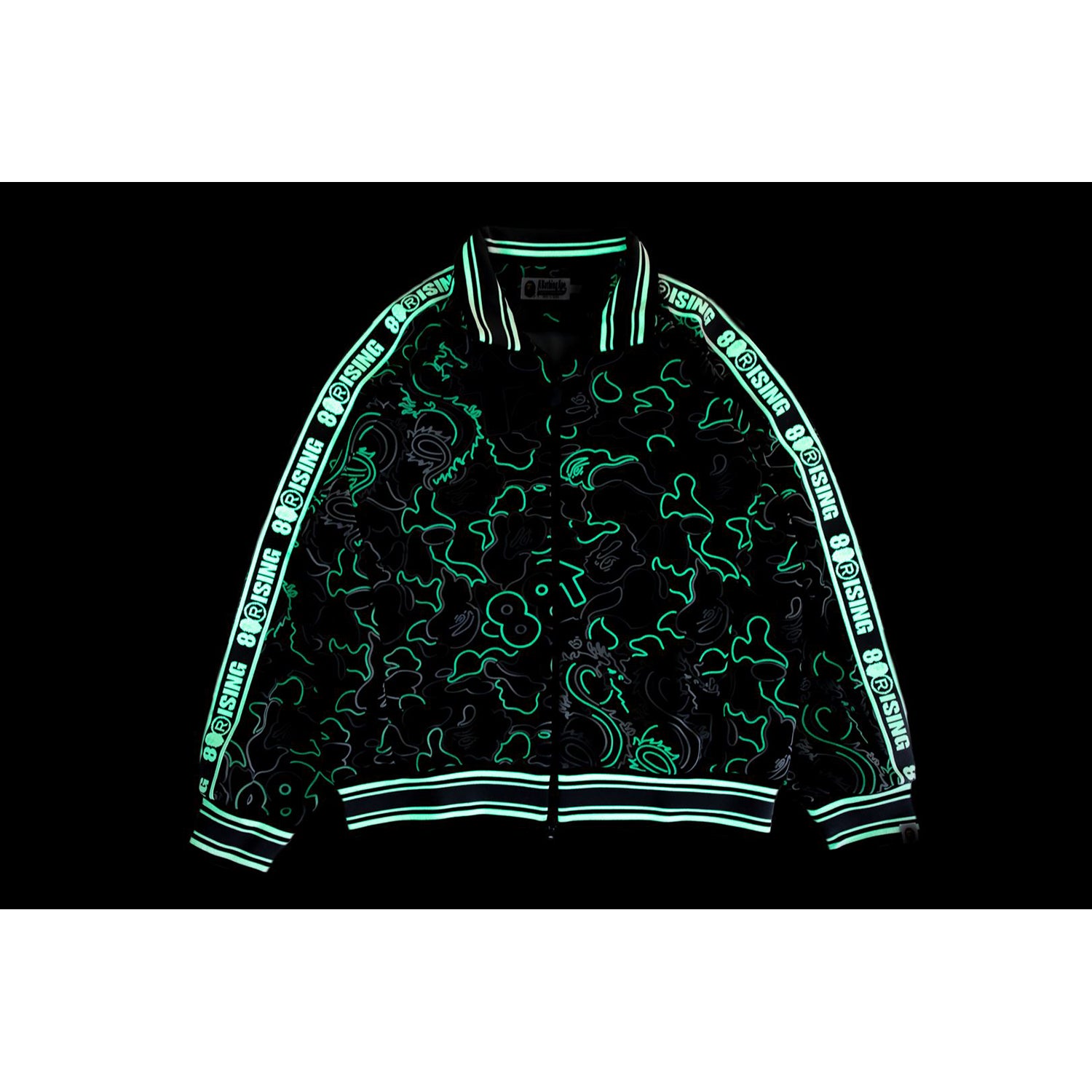BAPE X 88RISING GLOW IN THE DARK CAMO TRACK JACKET MENS – Image 5