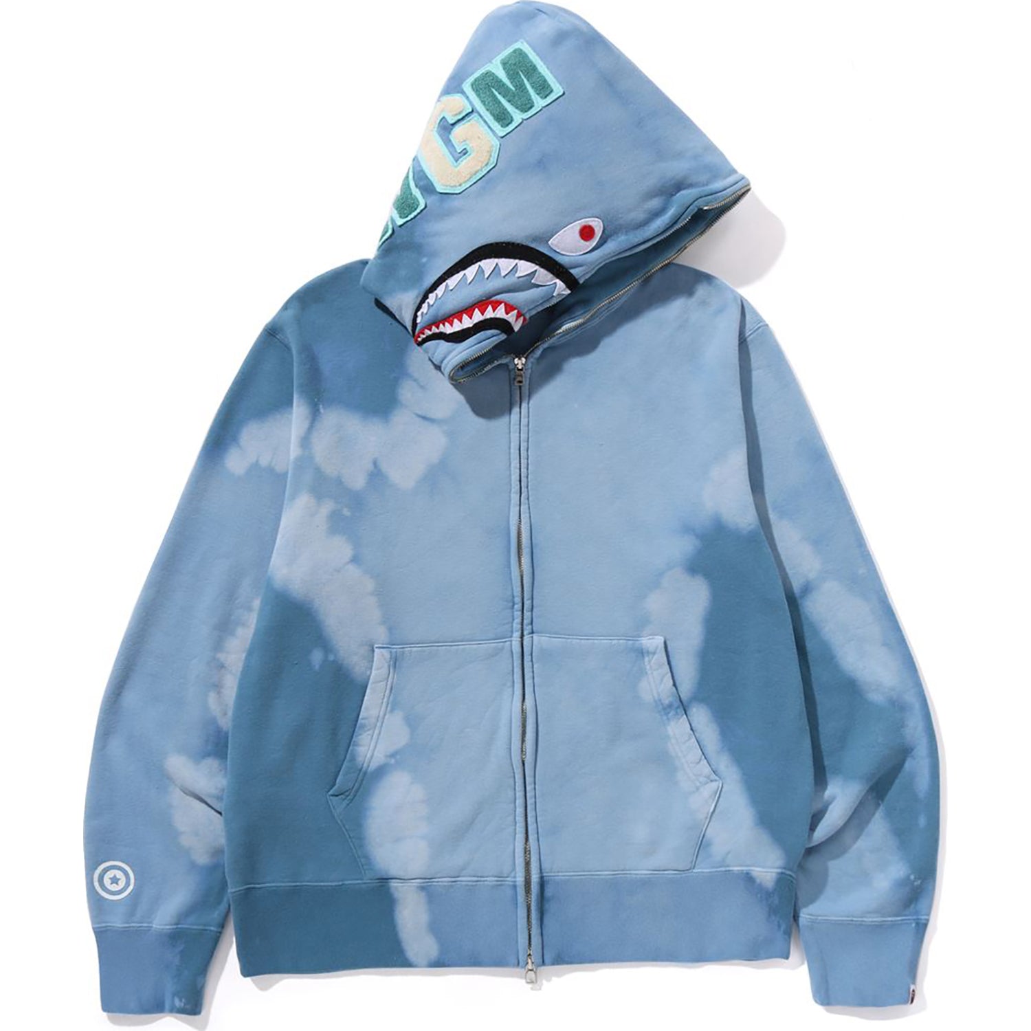 HAND DYE SHARK FULL ZIP HOODIE MENS – Image 1