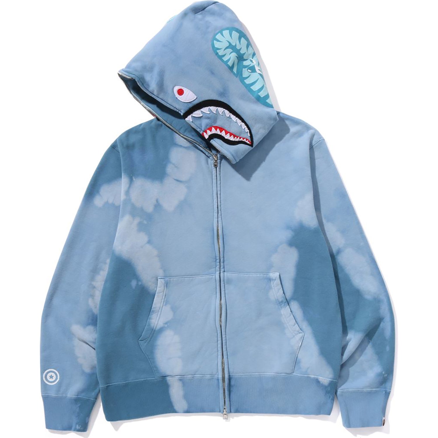 HAND DYE SHARK FULL ZIP HOODIE MENS – Image 2