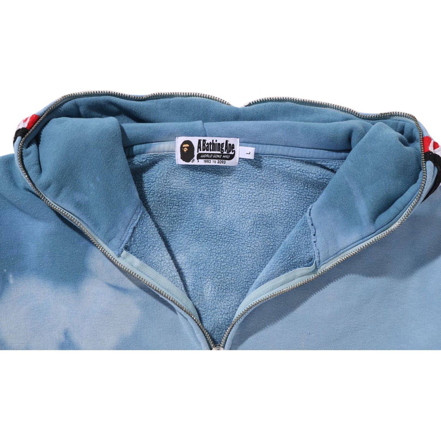 HAND DYE SHARK FULL ZIP HOODIE MENS – Image 6