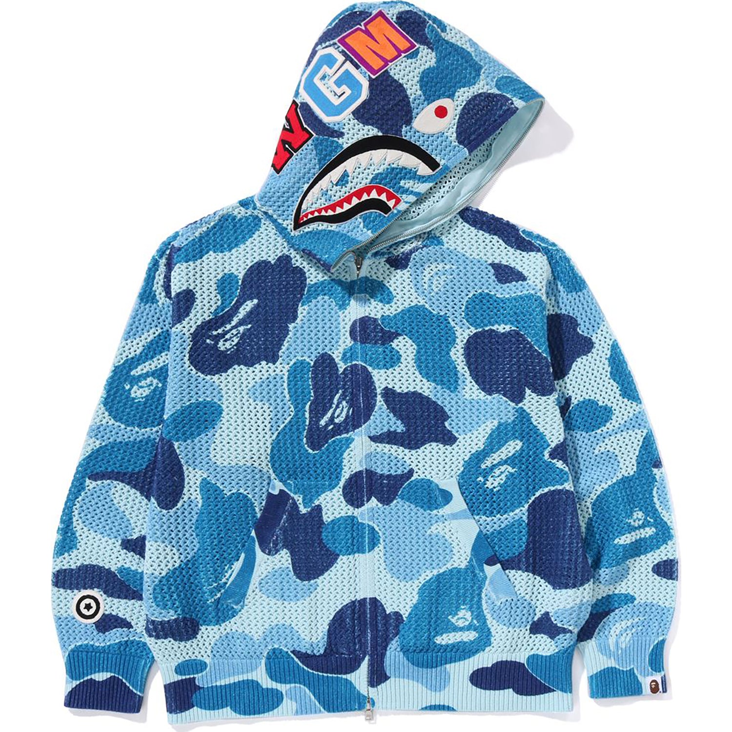 ABC CAMO CROCHET RELAXED FIT SHARK FULL ZIP HOODIE MENS – Image 1