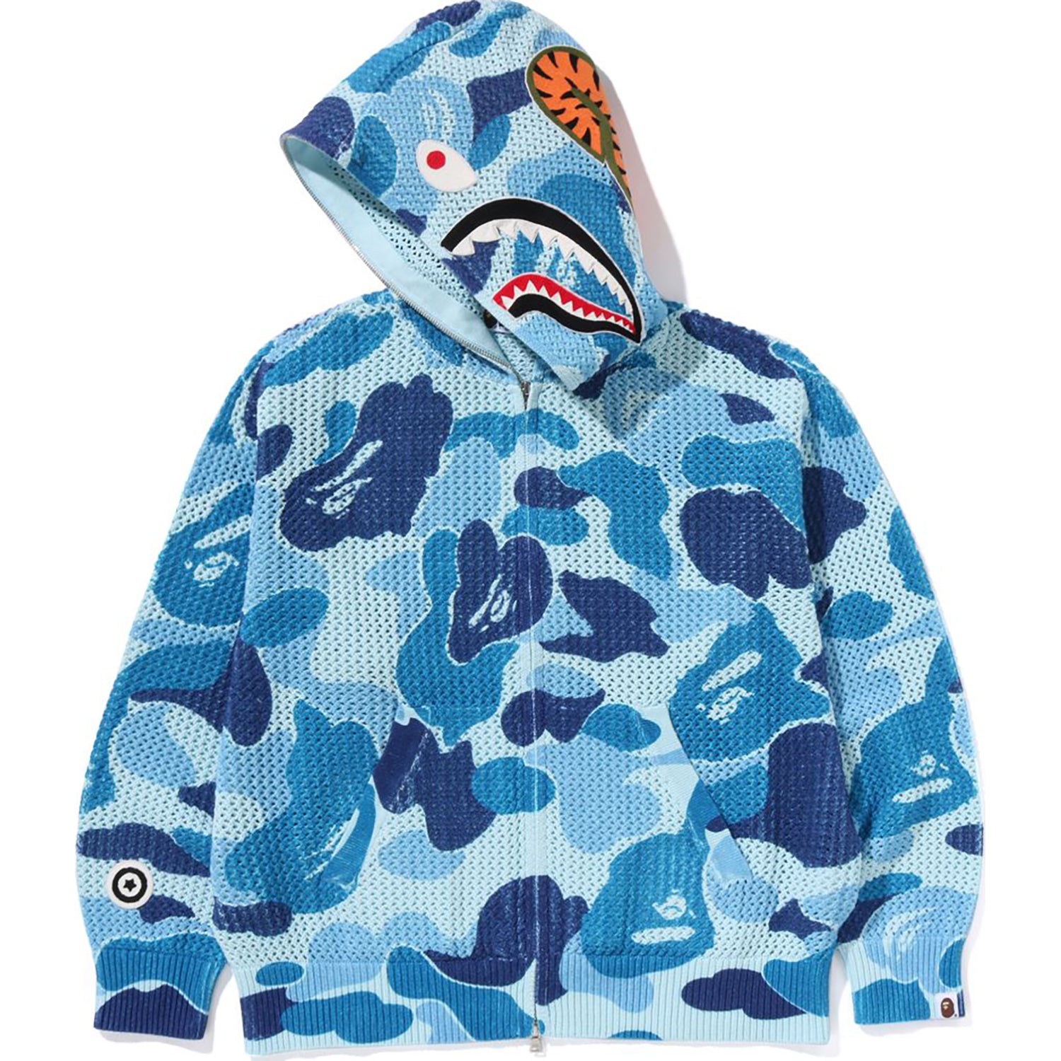 ABC CAMO CROCHET RELAXED FIT SHARK FULL ZIP HOODIE MENS – Image 2