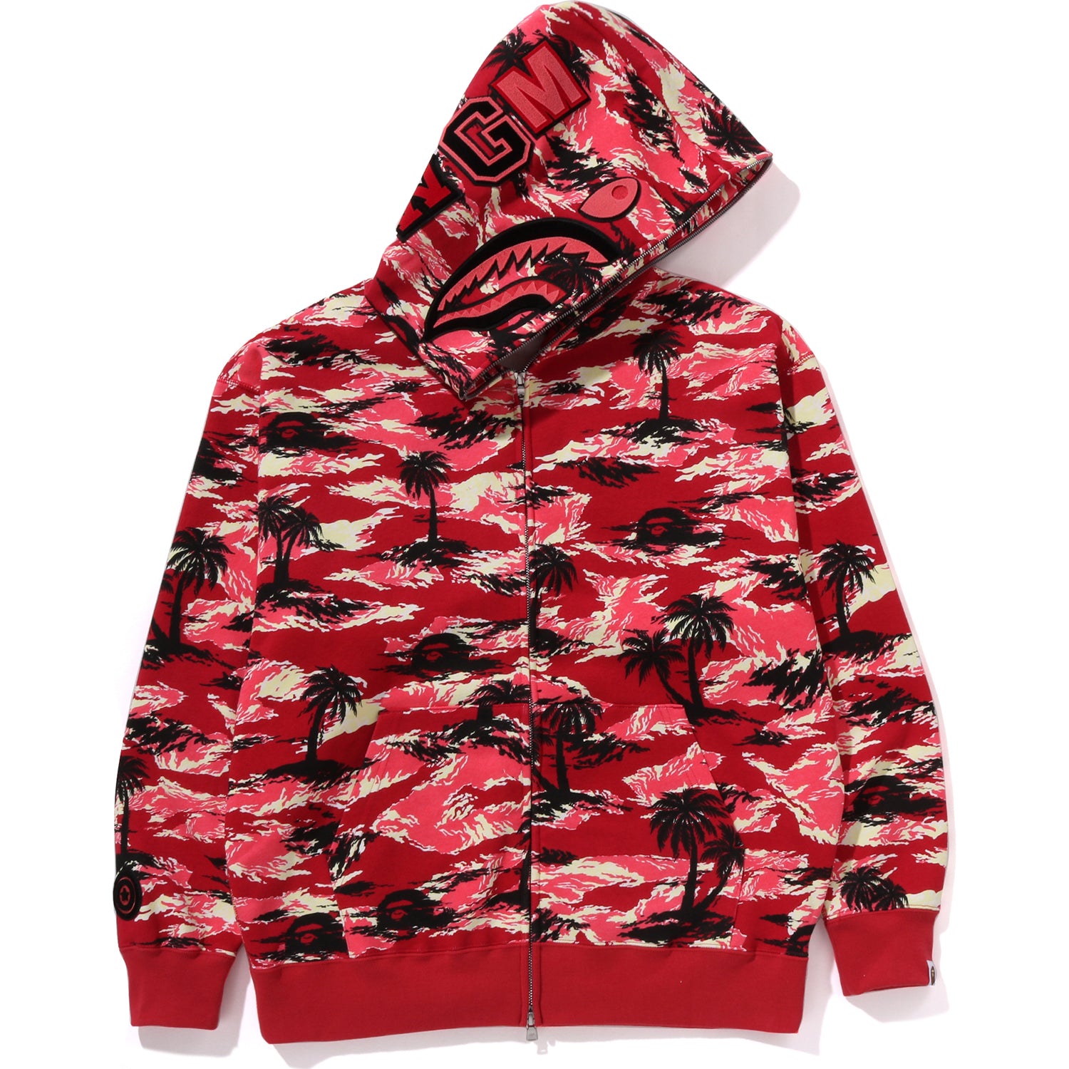 PALM TREE CAMO RELAXED FIT SHARK FULL ZIP HOODIE MENS – Image 1