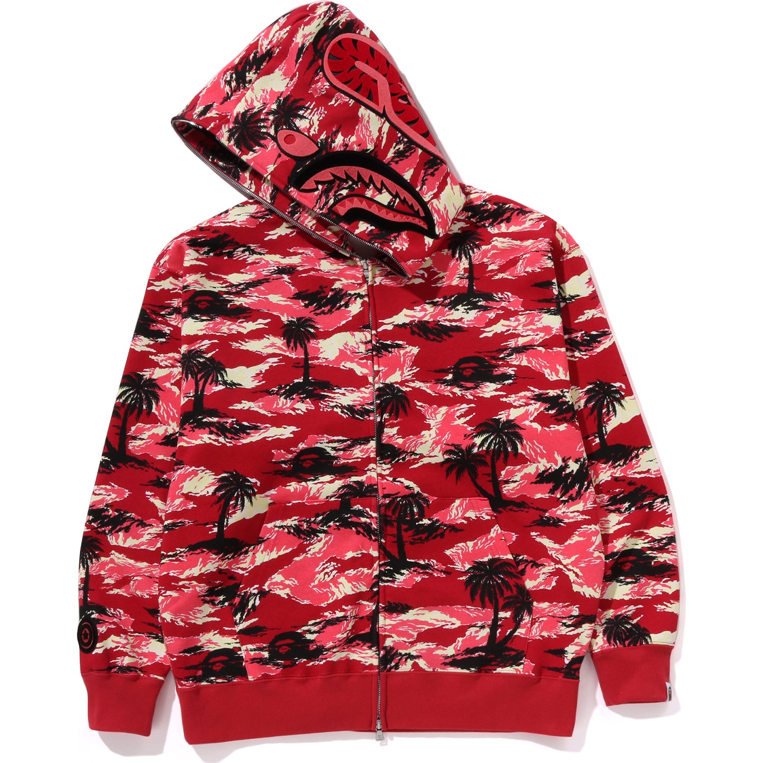 PALM TREE CAMO RELAXED FIT SHARK FULL ZIP HOODIE MENS – Image 2