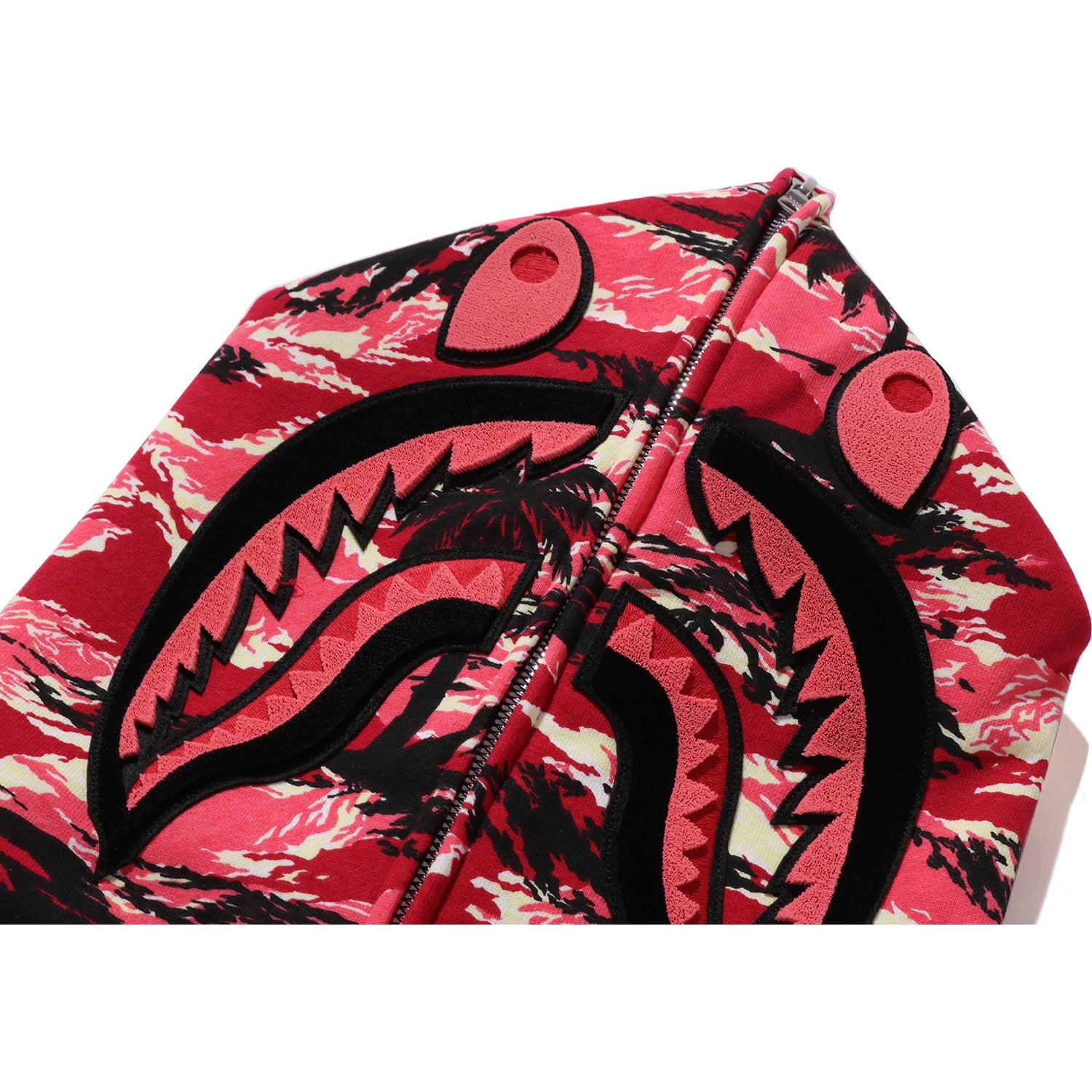 PALM TREE CAMO RELAXED FIT SHARK FULL ZIP HOODIE MENS – Image 4