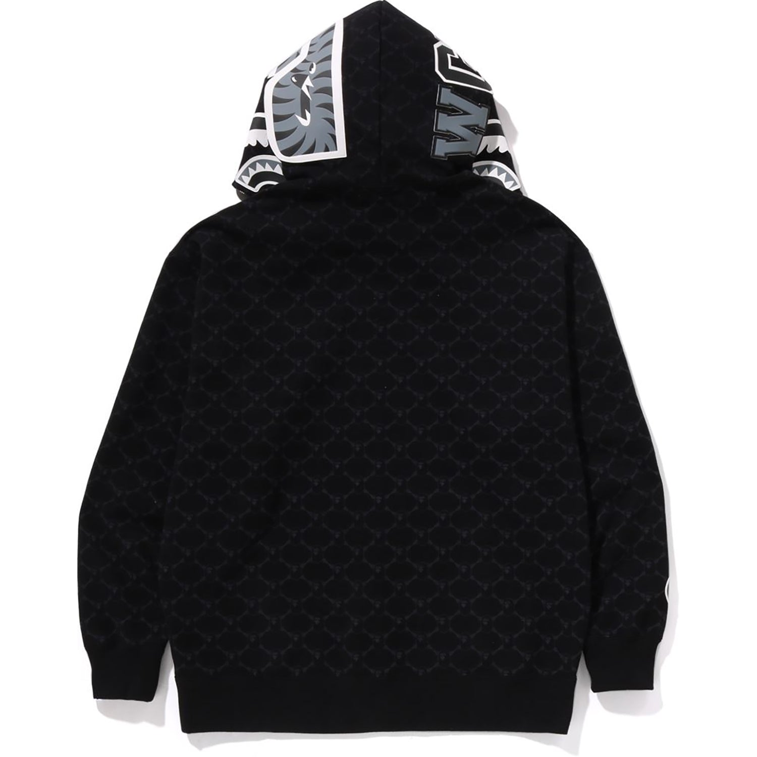 COLLEGE MONOGRAM RELAXED FIT SHARK FULL ZIP HOODIE MENS – Image 3