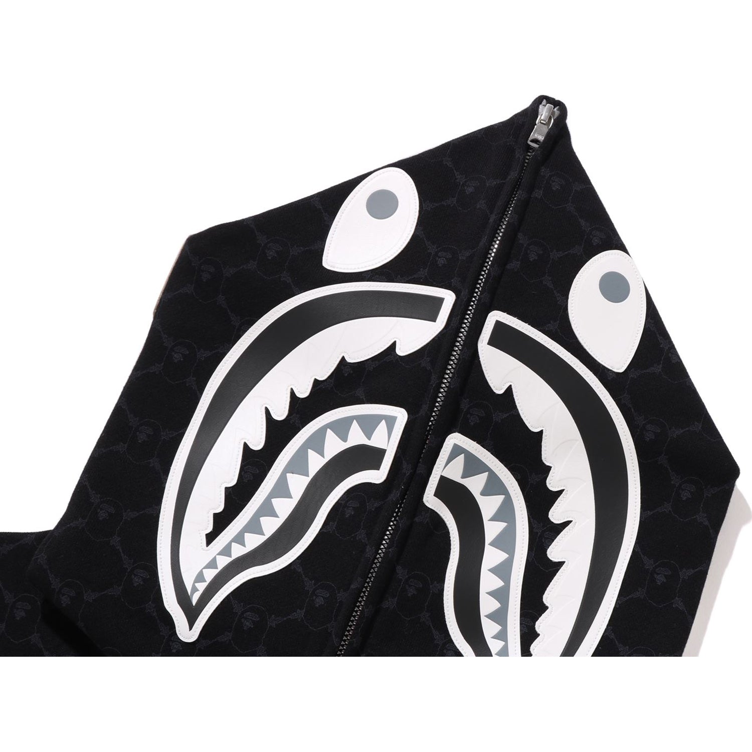 COLLEGE MONOGRAM RELAXED FIT SHARK FULL ZIP HOODIE MENS – Image 4