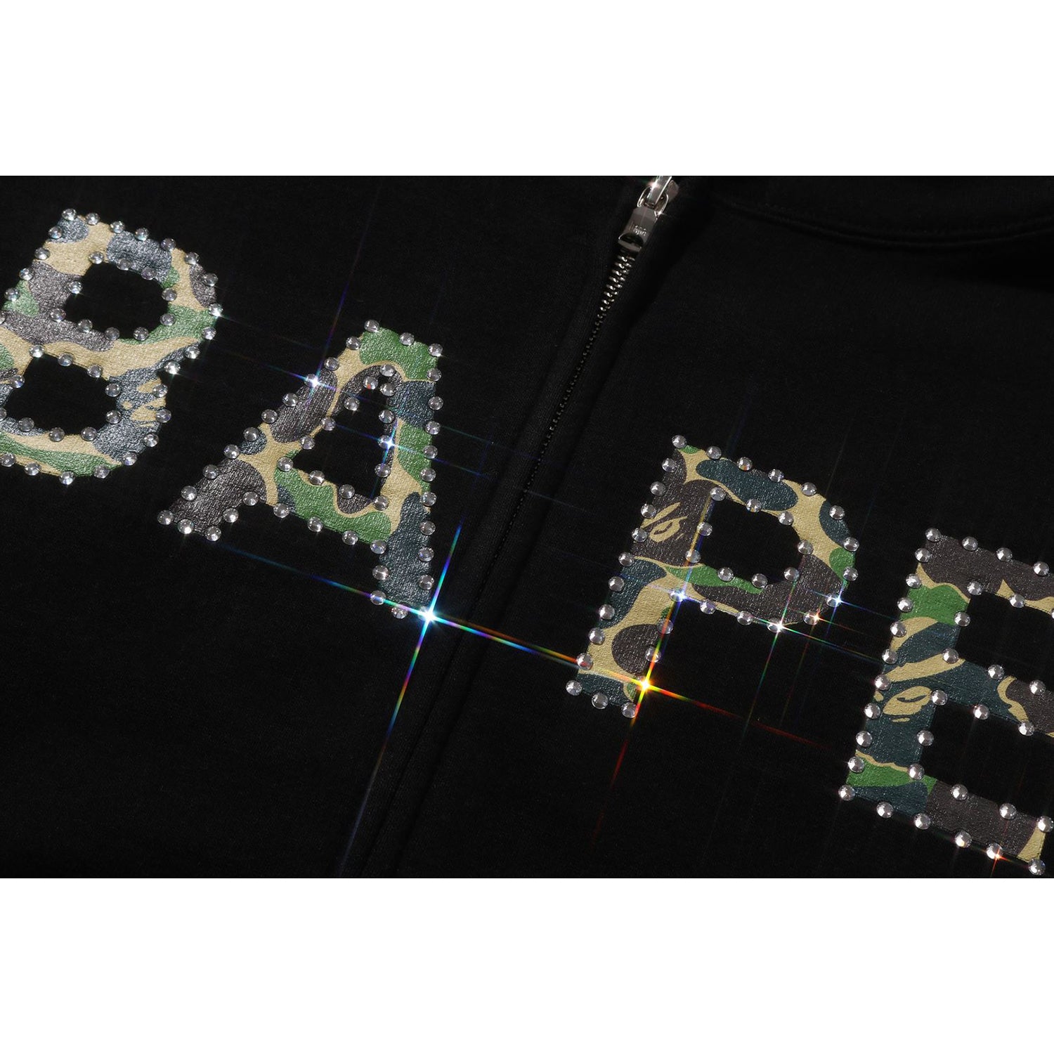 ABC CAMO CRYSTAL LOGO WIDE ZIP HOODIE LADIES – Image 3