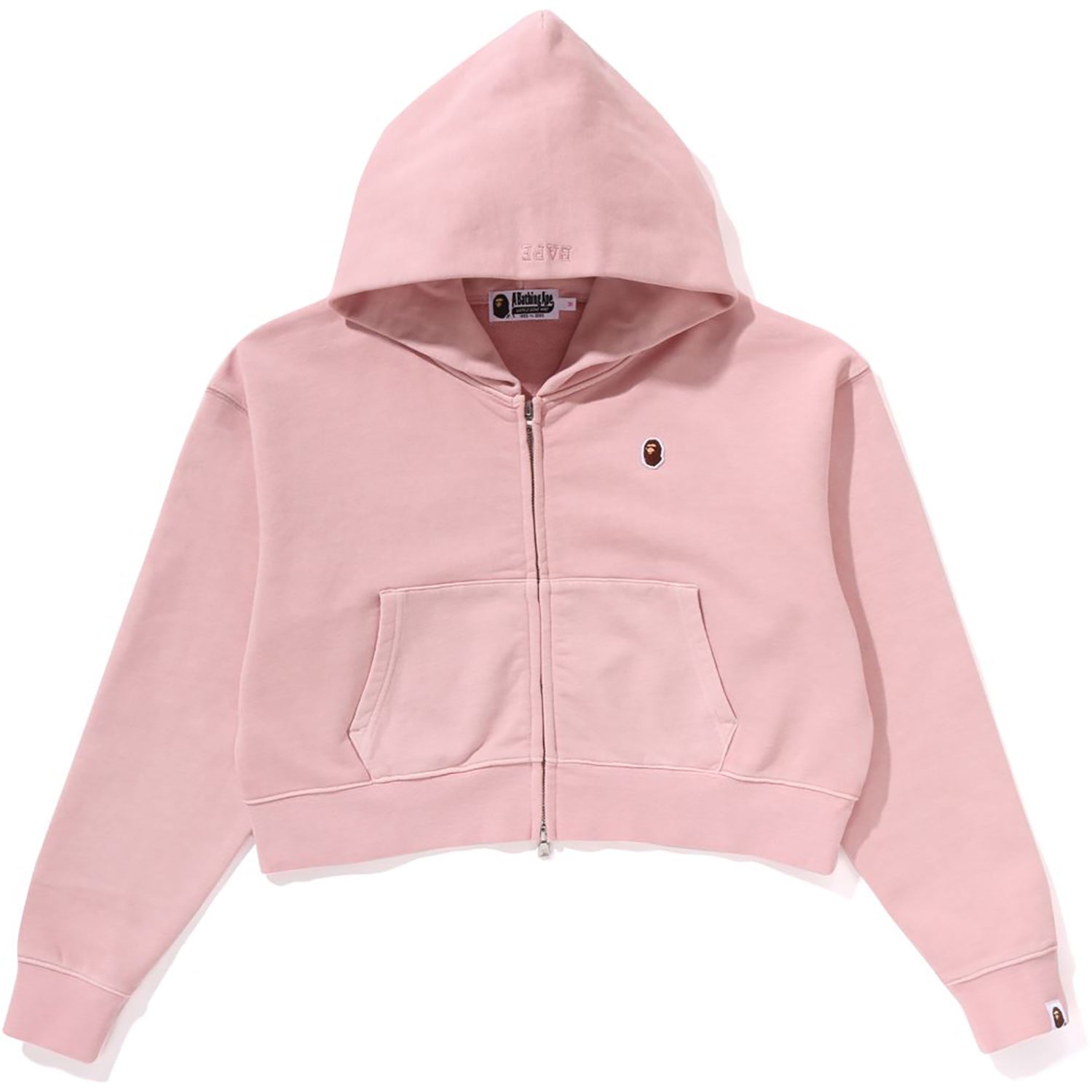 PIGMENT DYED ONE POINT CROPPED ZIP HOODIE LADIES – Image 1