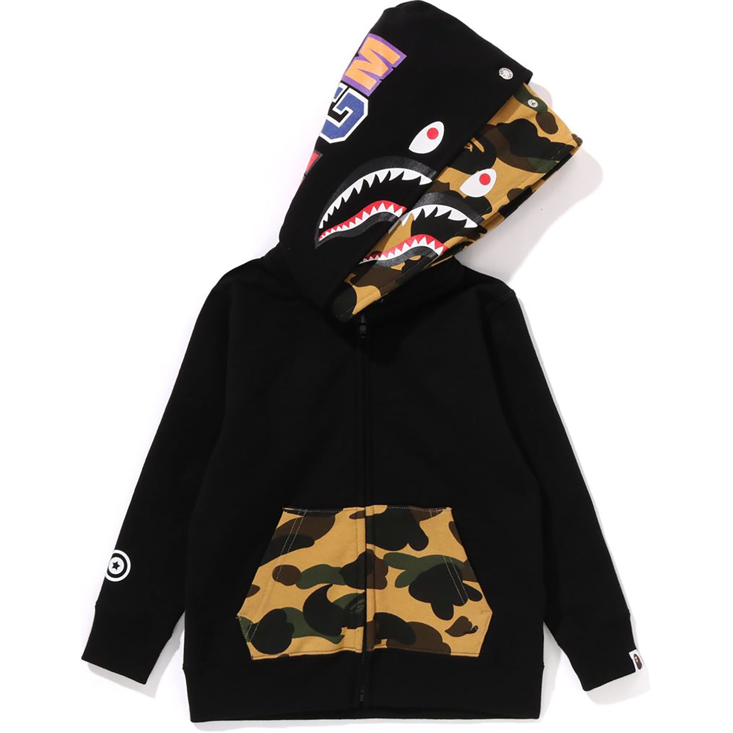 1ST CAMO SHARK FULL ZIP DOUBLE HOODIE KIDS – Image 2