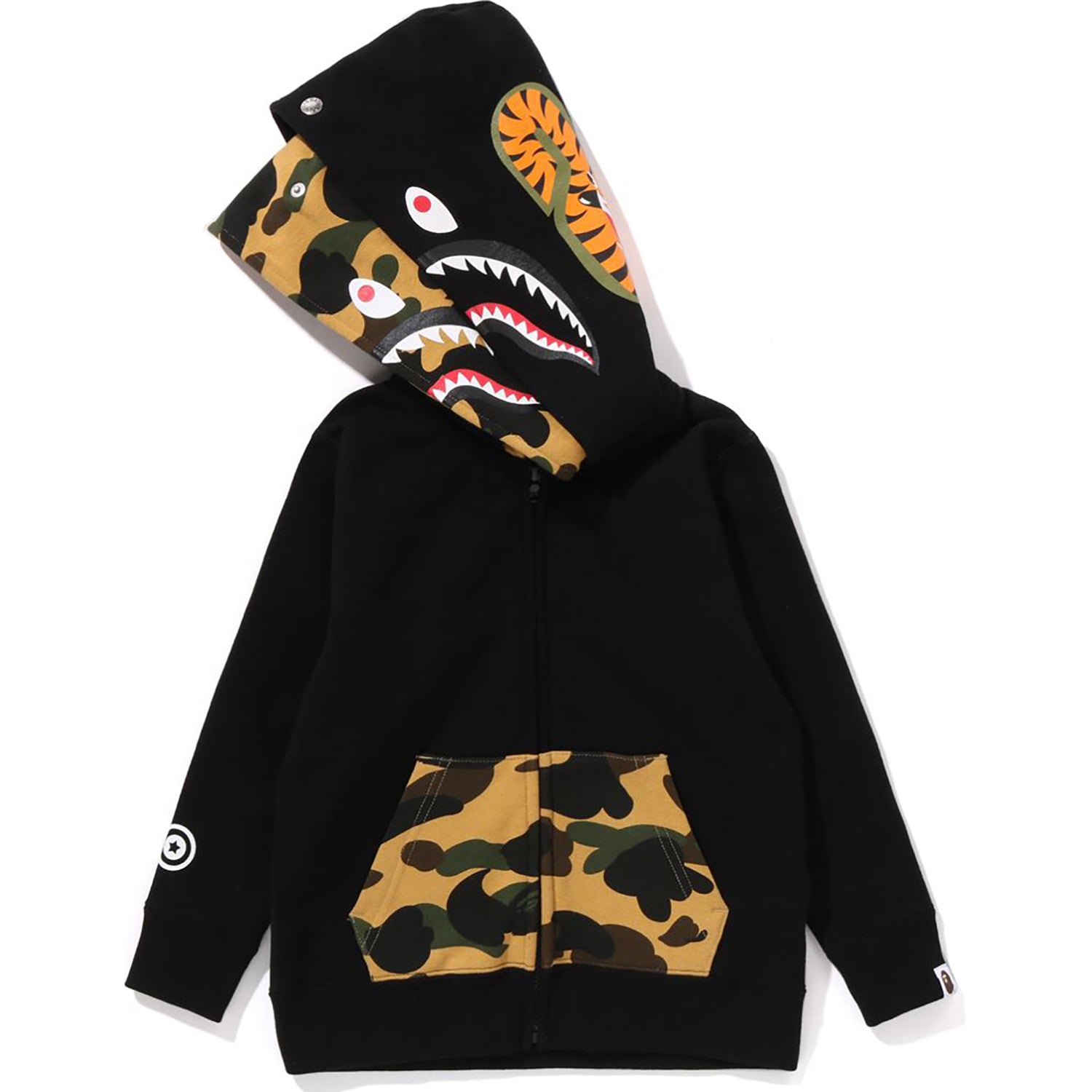 1ST CAMO SHARK FULL ZIP DOUBLE HOODIE KIDS – Image 3
