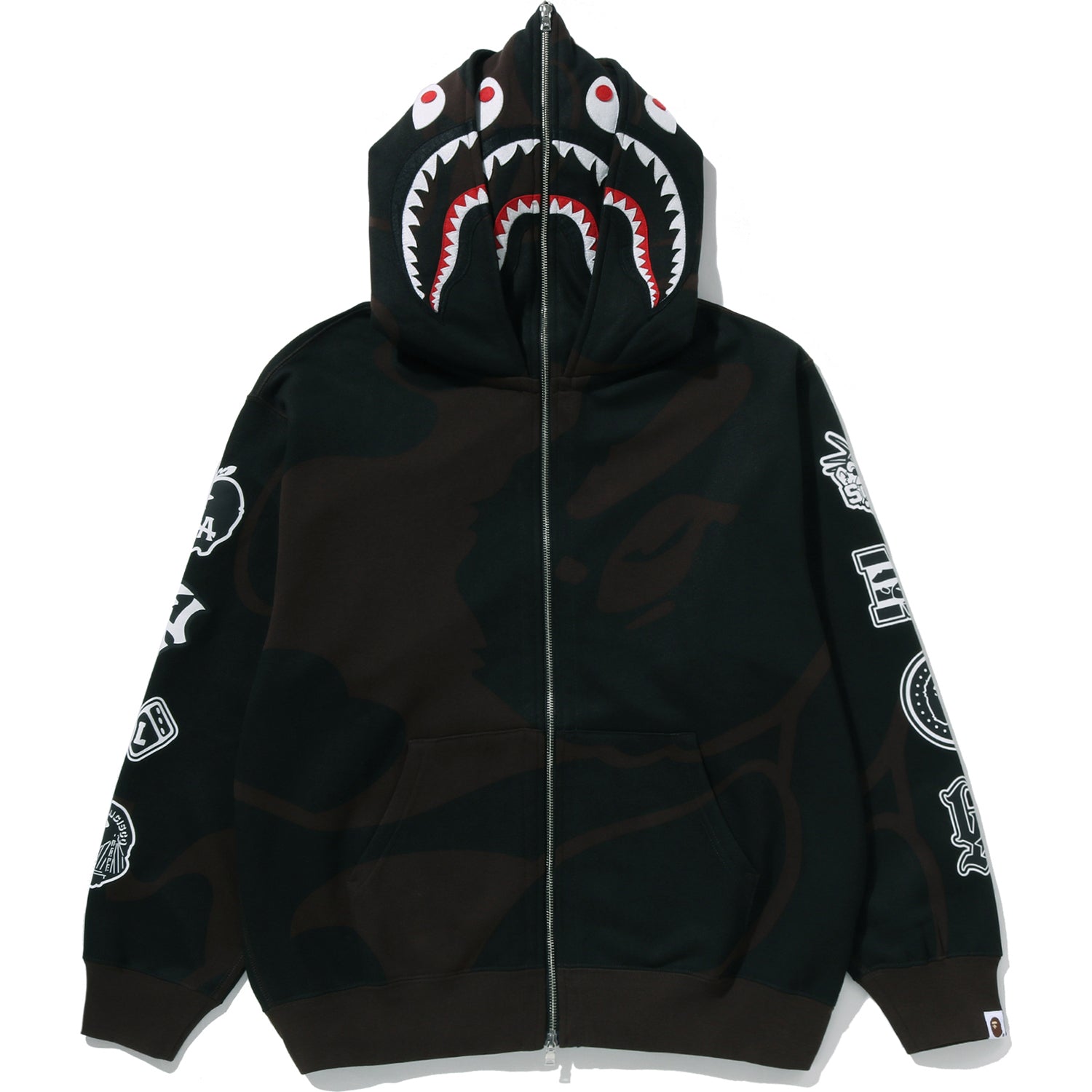 BAPE US BLACK FRIDAY SOLID CAMO DOUBLE SHARK FULL ZIP HOODIE MENS – Image 1