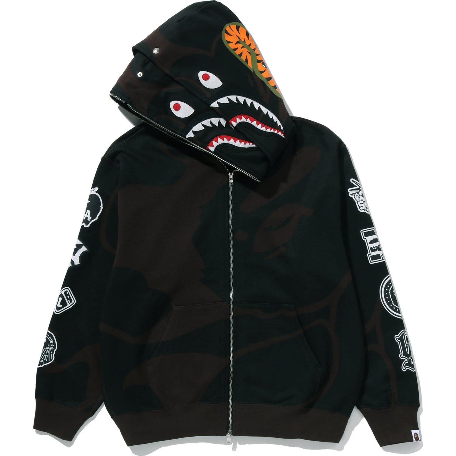 BAPE US BLACK FRIDAY SOLID CAMO DOUBLE SHARK FULL ZIP HOODIE MENS – Image 3