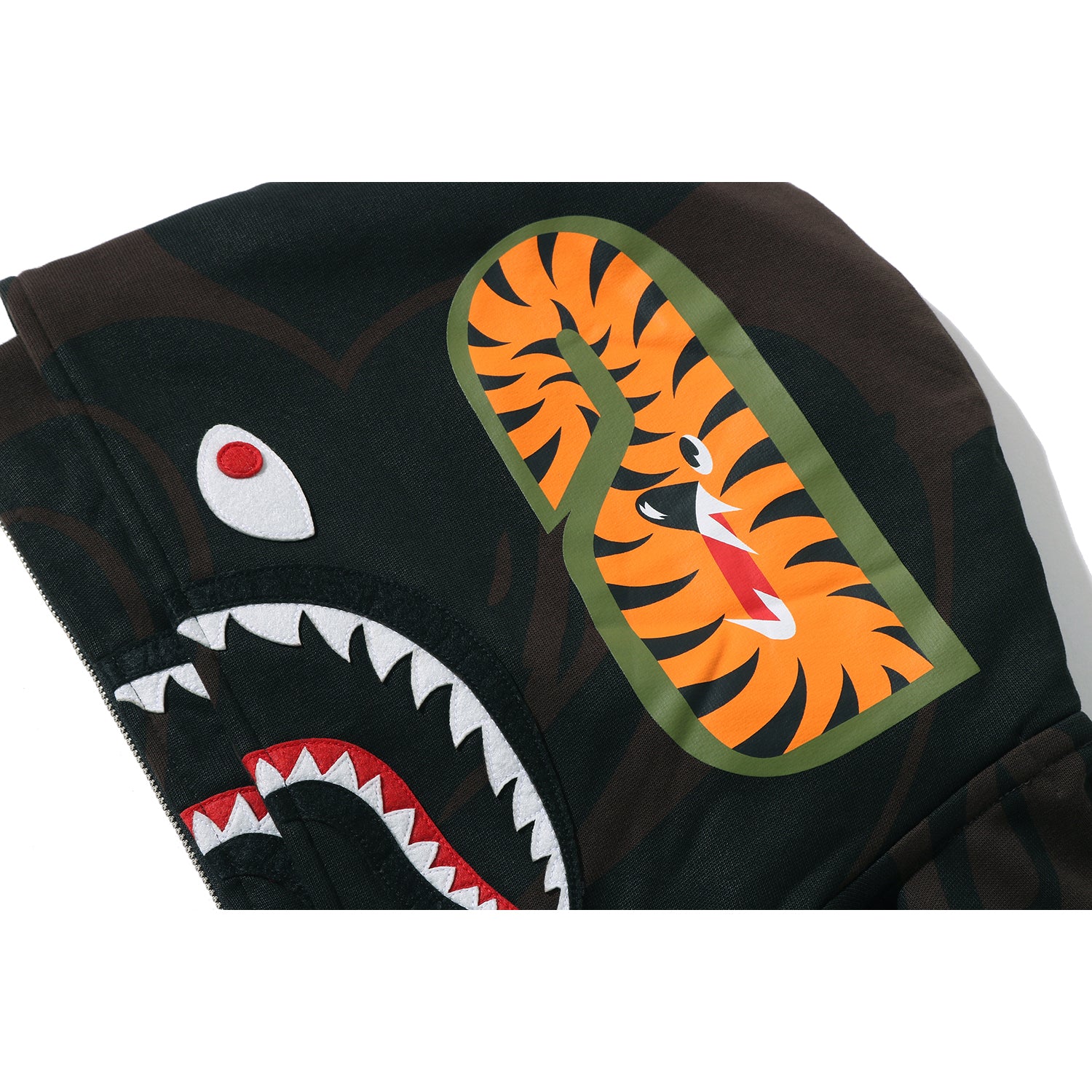 BAPE US BLACK FRIDAY SOLID CAMO DOUBLE SHARK FULL ZIP HOODIE MENS – Image 6