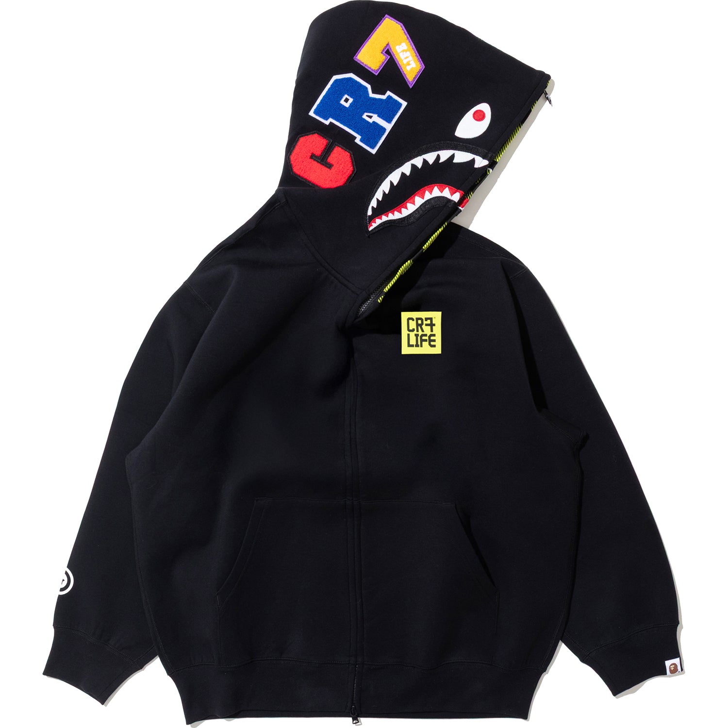 BAPE X CR7 LIFE LOGO RELAXED FIT SHARK FULL ZIP HOODIE #2 MENS – Image 2